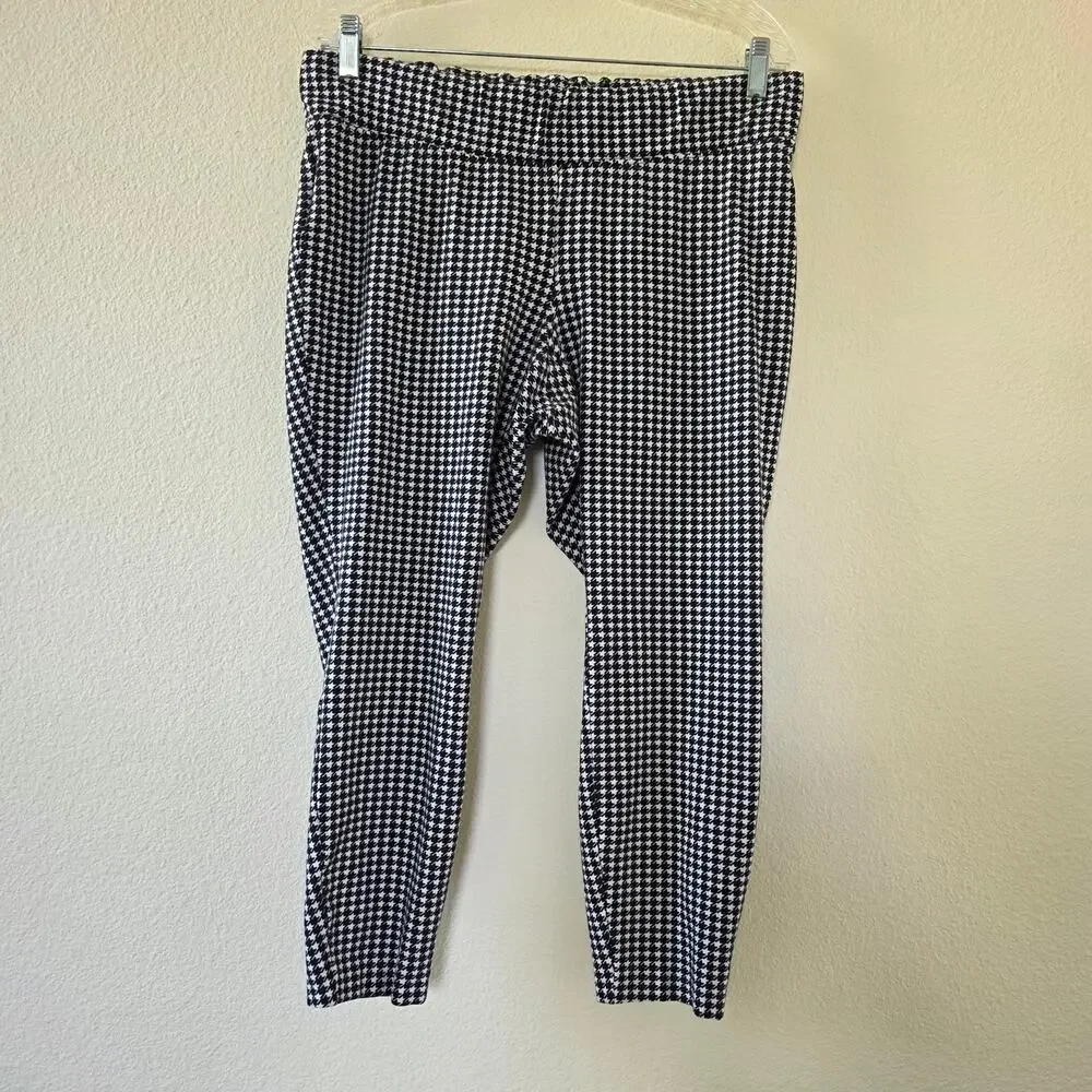 Old Navy Stevie Pull On Houndstooth Pants Womens 1X Plus Stretch Skinny Career - Picture 2 of 11